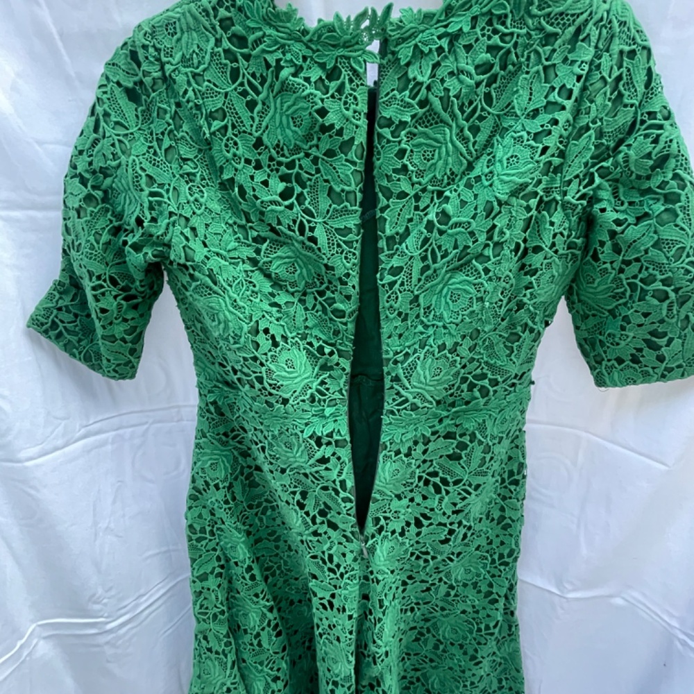 Valentino, Lace Dress, Emerald Green, XS - Picture 4 of 16
